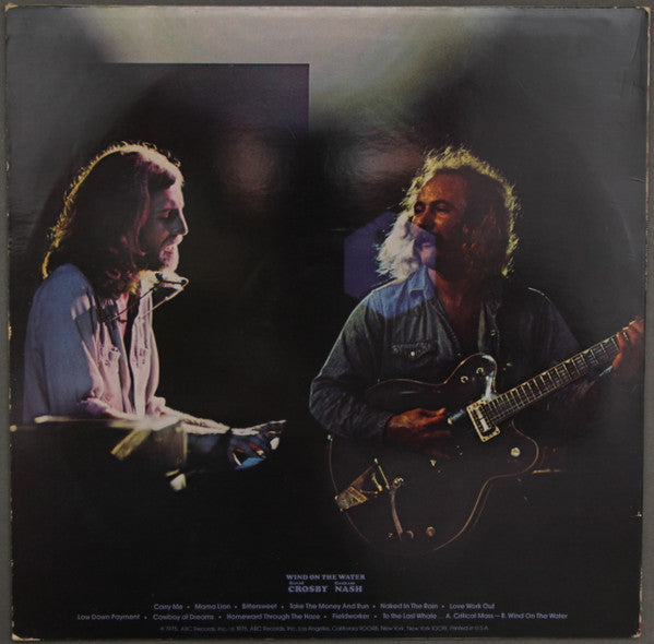 Crosby & Nash : Wind On The Water (LP, Album, Pit)