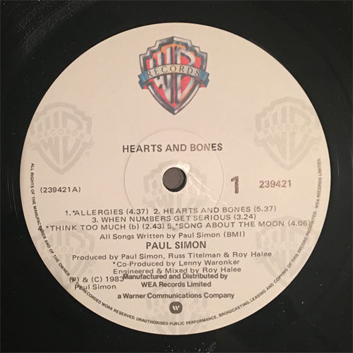 Paul Simon : Hearts And Bones (LP, Album)