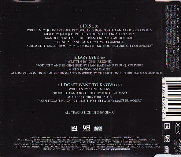 Goo Goo Dolls : Iris (CD, Single)