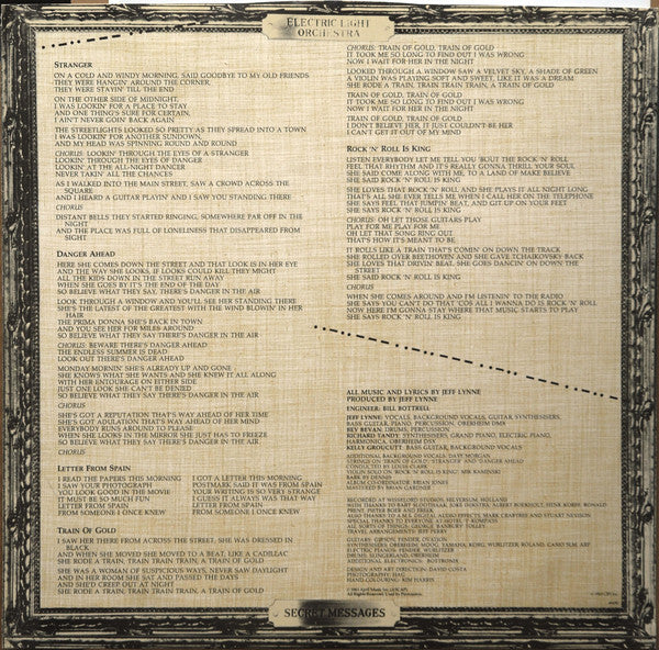 Electric Light Orchestra : Secret Messages (LP, Album, Pit)