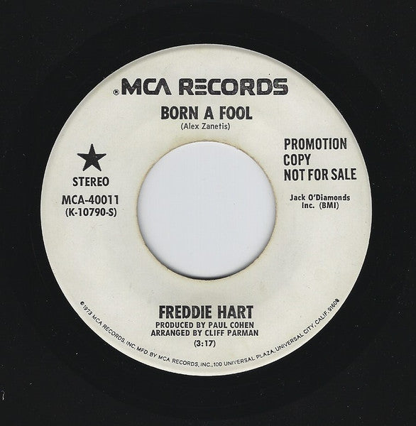 Freddie Hart : Born A Fool (7", Promo)