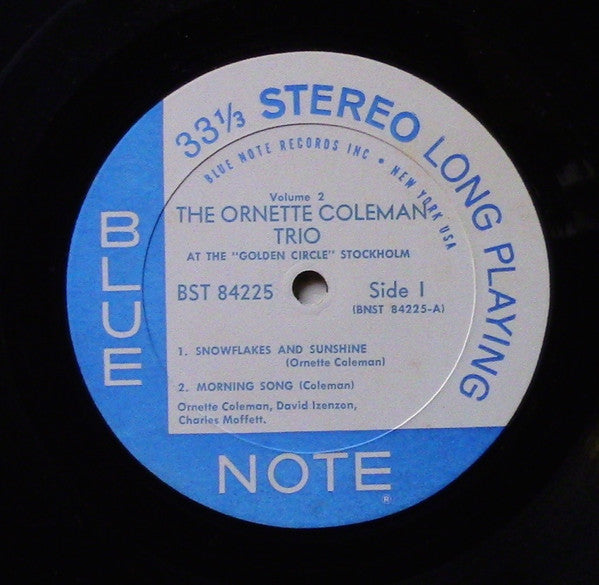 The Ornette Coleman Trio : At The "Golden Circle" Stockholm - Volume Two (LP, Album, RP)