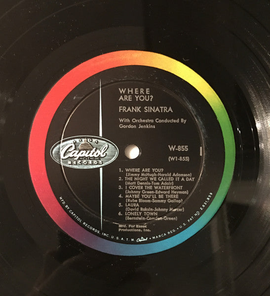 Frank Sinatra With Gordon Jenkins And His Orchestra : Where Are You? (LP, Album, Mono, RP, Ind)