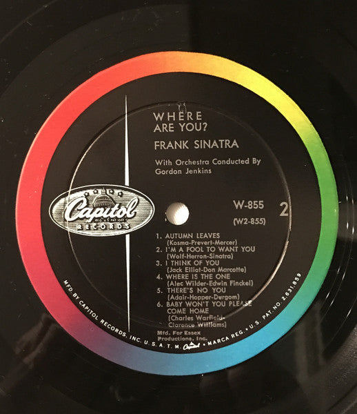 Frank Sinatra With Gordon Jenkins And His Orchestra : Where Are You? (LP, Album, Mono, RP, Ind)