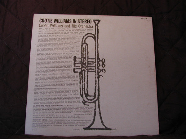 Cootie Williams And His Orchestra : Cootie Williams In Stereo (LP, Album, Ind)