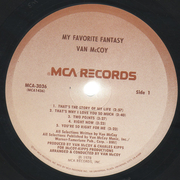 Van McCoy : My Favorite Fantasy (LP, Album, Pin)