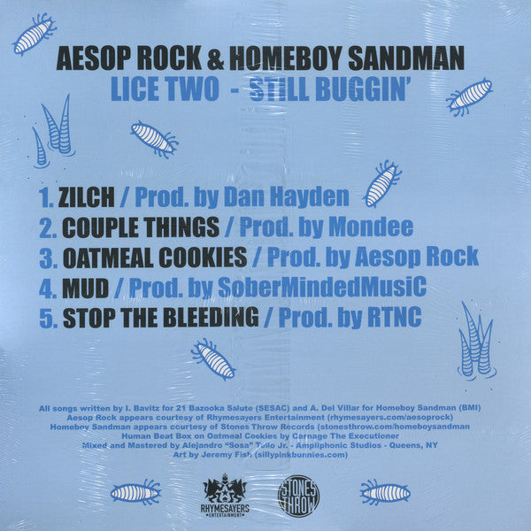 Aesop Rock & Homeboy Sandman : Lice Two: Still Buggin' (12", EP)