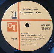 Hubert Laws : Carnegie Hall (LP, Album, Uni)