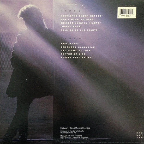 Richard Marx : Richard Marx (LP, Album, All)