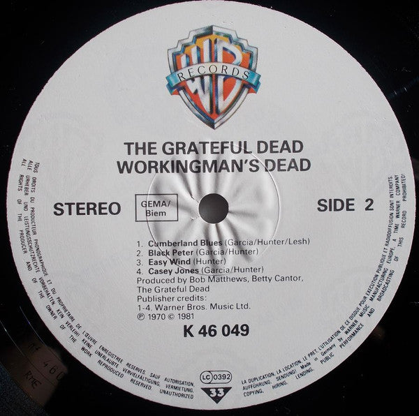 Grateful Dead* : Workingman's Dead (LP, Album, RE)