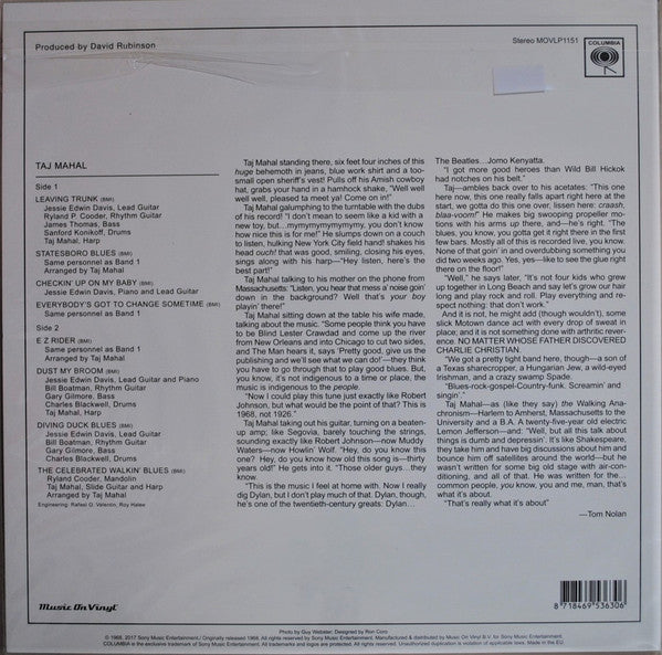 Taj Mahal : Taj Mahal (LP, Album, RE, 180)