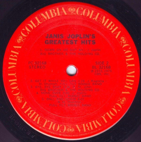 Janis Joplin : Janis Joplin's Greatest Hits (LP, Comp, RE)