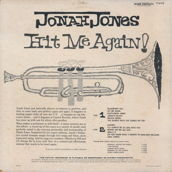 Jonah Jones : Hit Me Again! (LP, Album, Mono, ⌂ S)