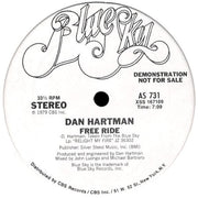 Dan Hartman : Free Ride / Vertigo / Relight My Fire (Progressive Instrumental Remix) (12", Promo)