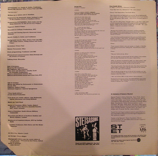 Stetsasonic Featuring The Reverend Jesse Jackson* With Olatunji* And The Drums Of Passion : A.F.R.I.C.A. (12")