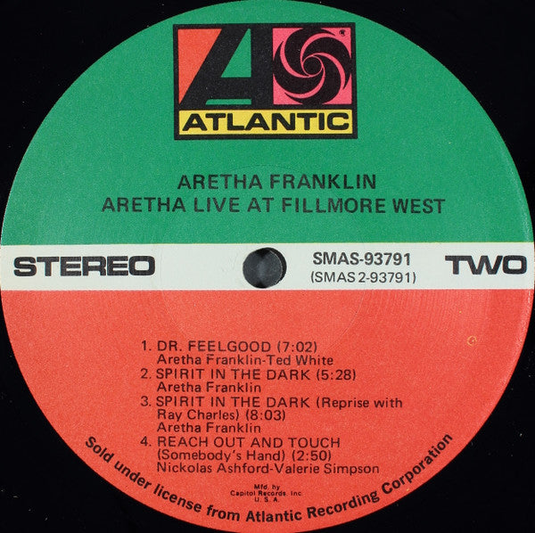 Aretha Franklin : Live At Fillmore West (LP, Album, Club, Gat)