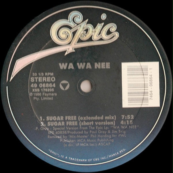 Wa Wa Nee : Sugar Free (Extended Mix) (12")