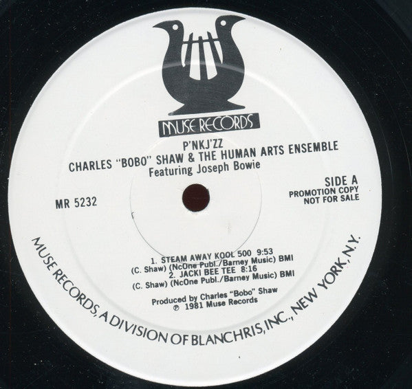 Charles "Bobo" Shaw* & The Human Arts Ensemble Featuring Joseph Bowie : P'nk J'zz (LP, Album, Promo, RE)