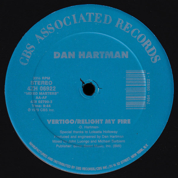 Dan Hartman : Instant Replay / Vertigo/Relight My Fire (12")