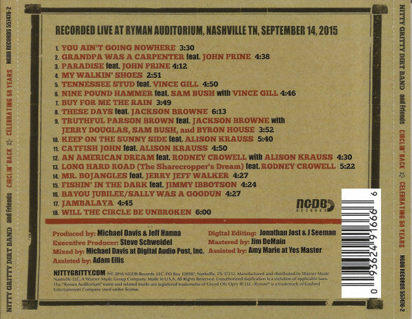 Nitty Gritty Dirt Band : Circlin' Back - Celebrating 50 Years (CD, Comp)