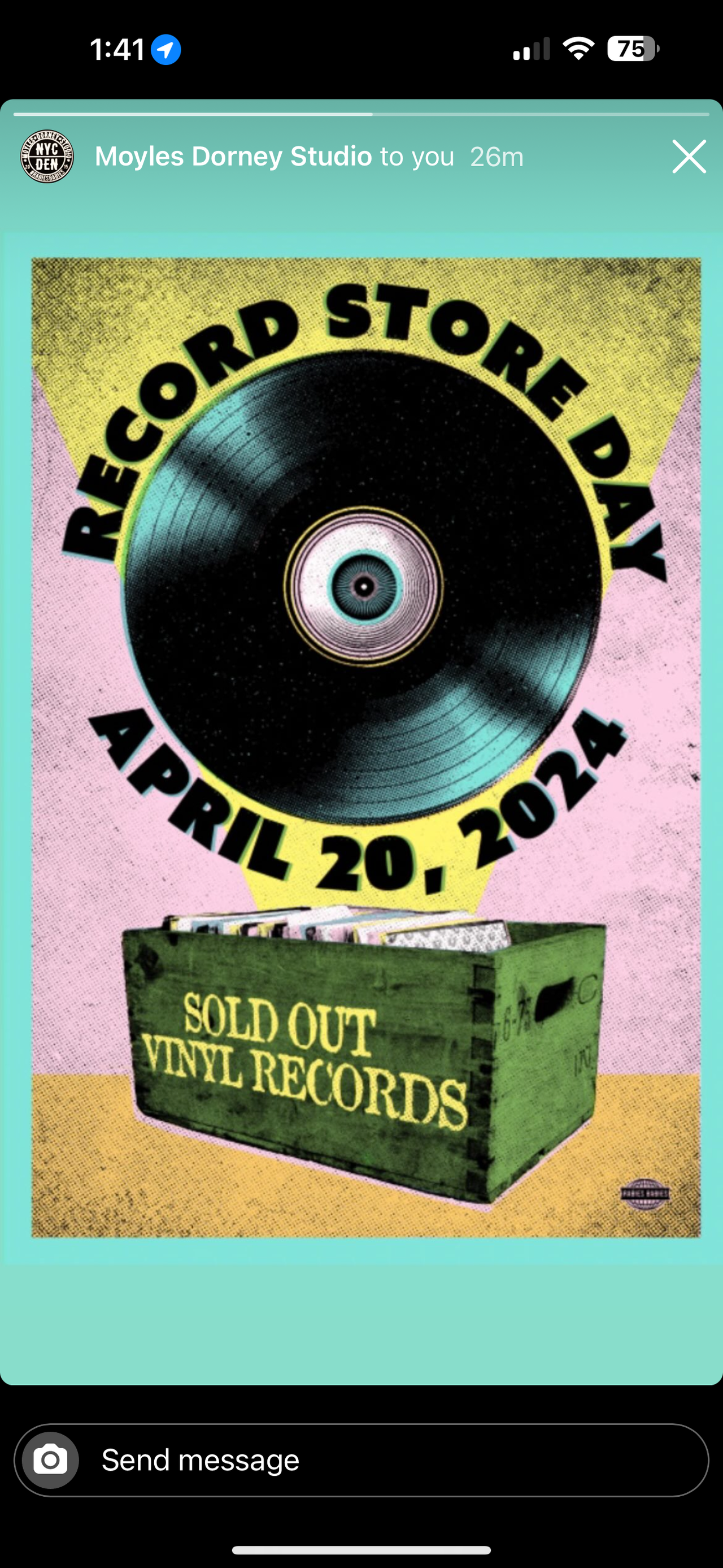Sold Out Vinyl Records/Record Store Day Poster - Brendan Moyles Dorney AKA Rabies Babies