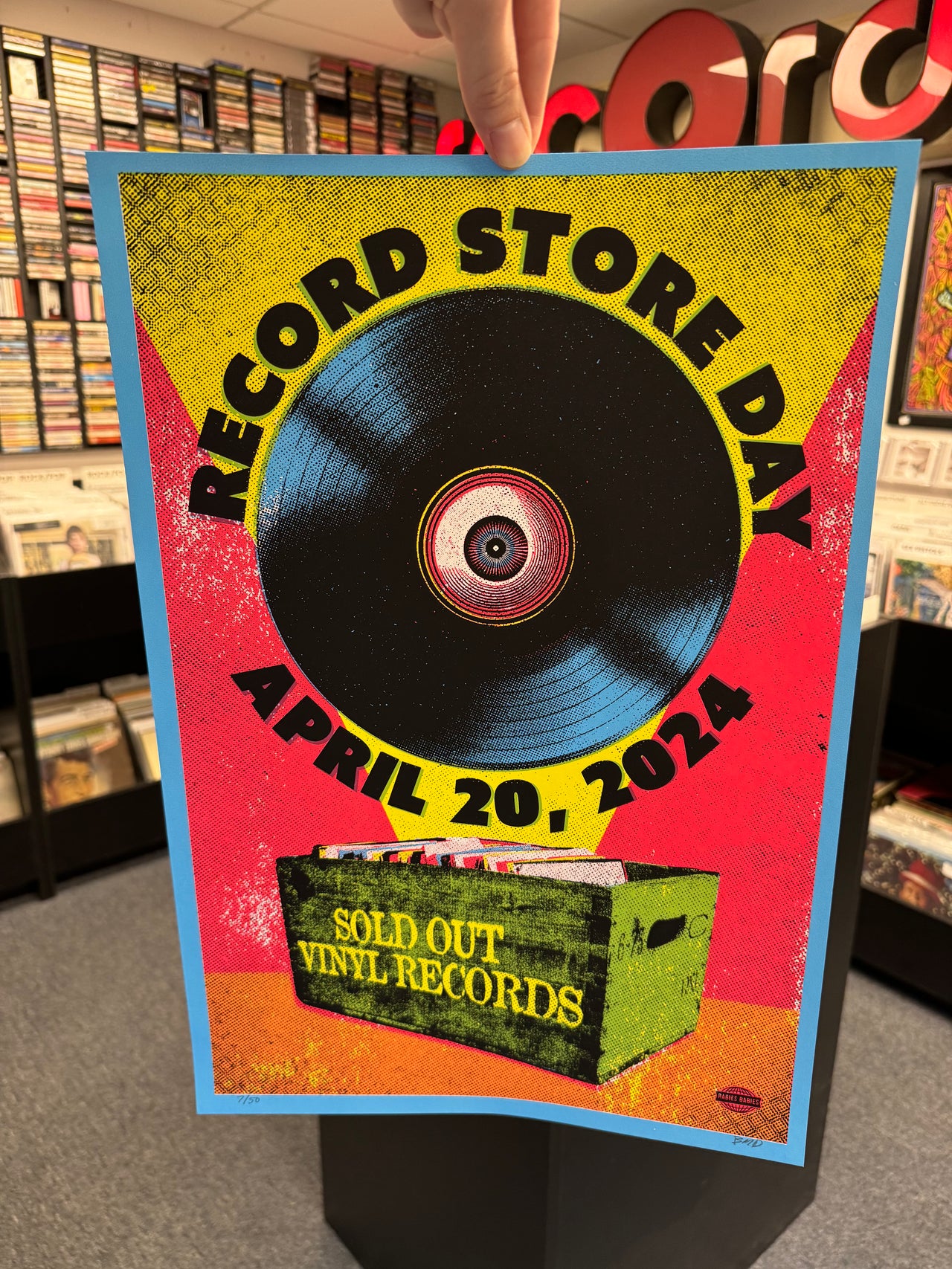 Sold Out Vinyl Records Record Store Day 2024 Poster - Brendan Moyles Dorney AKA Rabies Babies