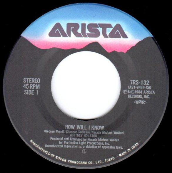 Whitney Houston - How Will I Know (Very Good (VG)) Electronic, Funk / Soul (7", Single)