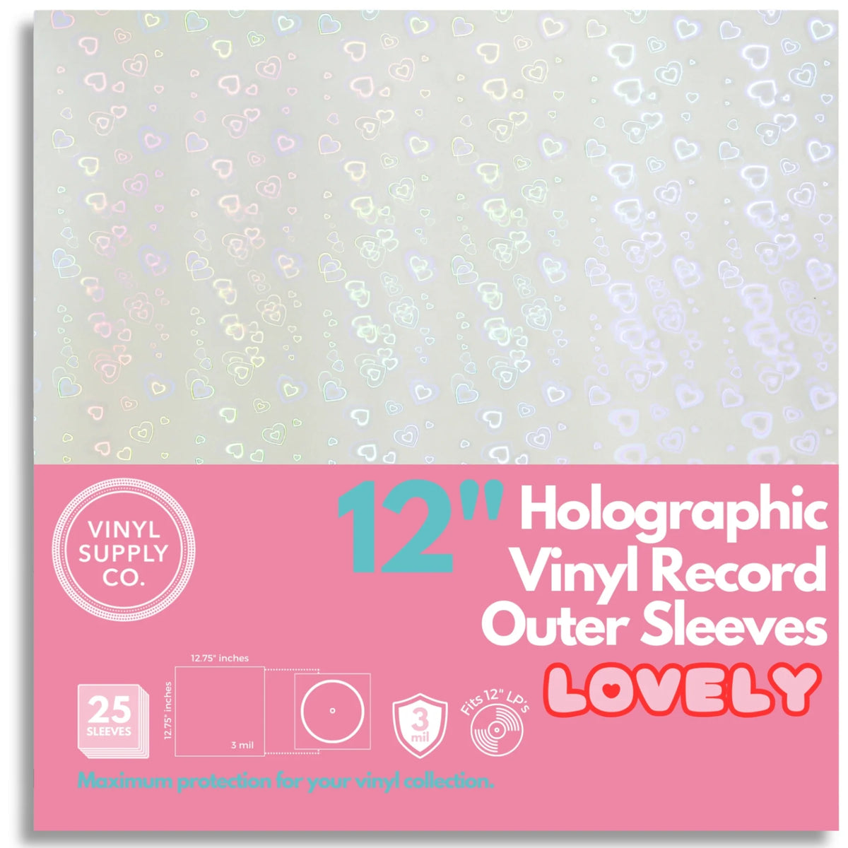 Vinyl Supply Co. 12" Holographic Vinyl Record Outer Sleeves Lovely