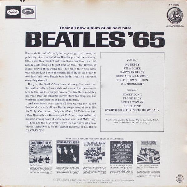 The Beatles : Beatles '65 (LP, Album, Scr)
