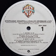Stephane Grappelli* / David Grisman : Live (LP, Gat)