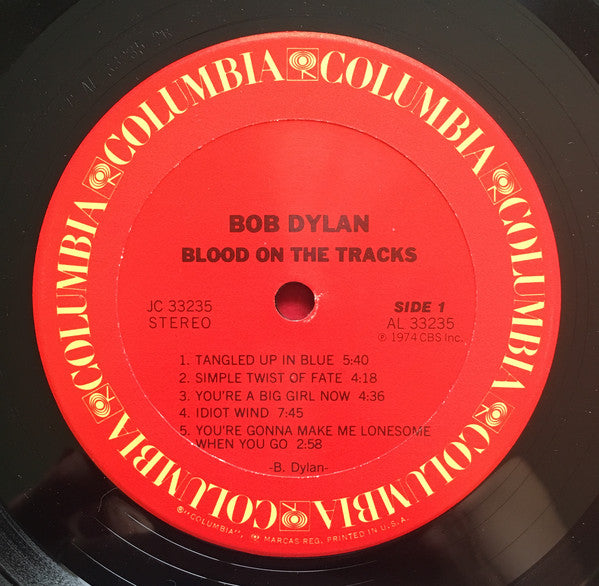 Bob Dylan : Blood On The Tracks (LP, Album, RP, 3rd)