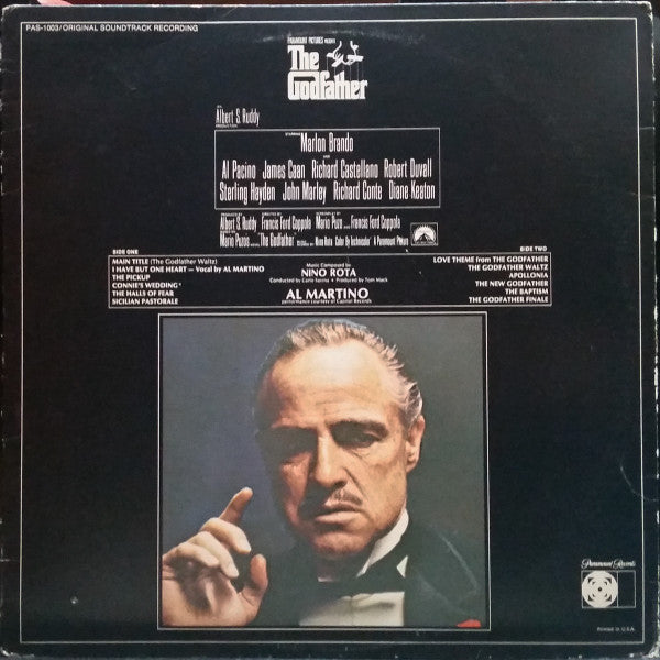 Nino Rota : The Godfather (Original Soundtrack Recording) (LP, Album, Uni)