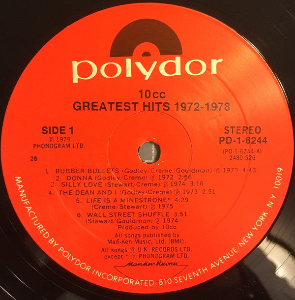 10cc : Greatest Hits 1972-1978 (LP, Comp, STR)