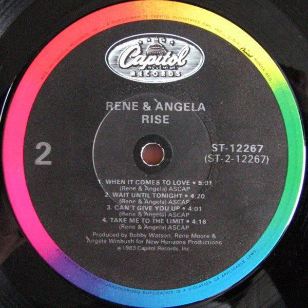 Rene & Angela* : Rise (LP, Album)