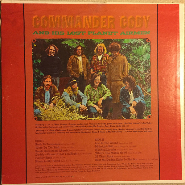 Commander Cody And His Lost Planet Airmen : Lost In The Ozone (LP, Album, RE)