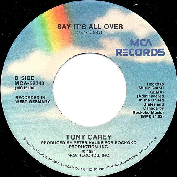 Tony Carey : A Fine Fine Day (7", Single, Pin)