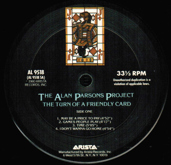 The Alan Parsons Project : The Turn Of A Friendly Card (LP, Album, Pit)