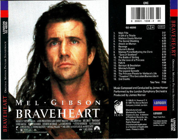 James Horner Performed By The London Symphony Orchestra : Braveheart (Original Motion Picture Soundtrack) (CD, Album, Club)