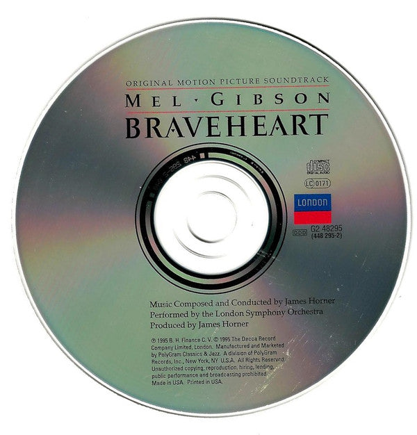 James Horner Performed By The London Symphony Orchestra : Braveheart (Original Motion Picture Soundtrack) (CD, Album, Club)
