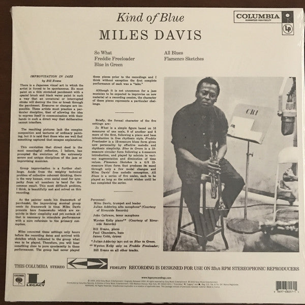 Miles Davis : Kind Of Blue (LP, Album, RE, RM, 180)