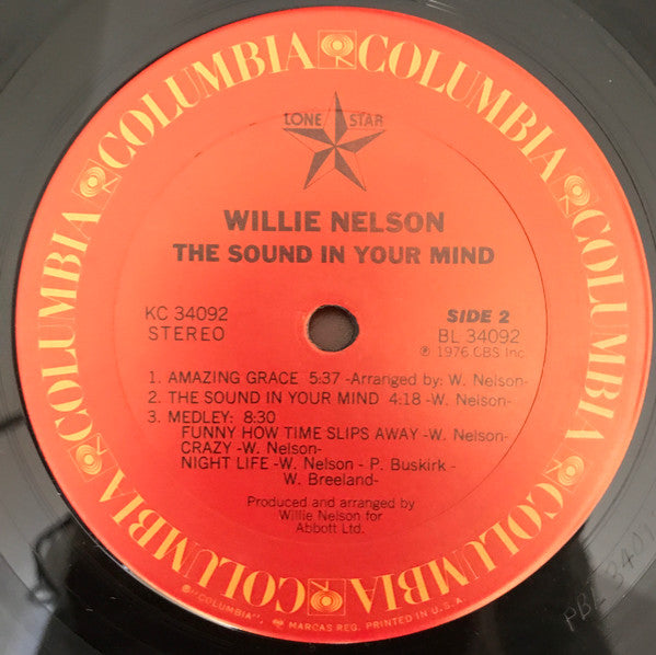 Willie Nelson : The Sound In Your Mind (LP, Album, San)