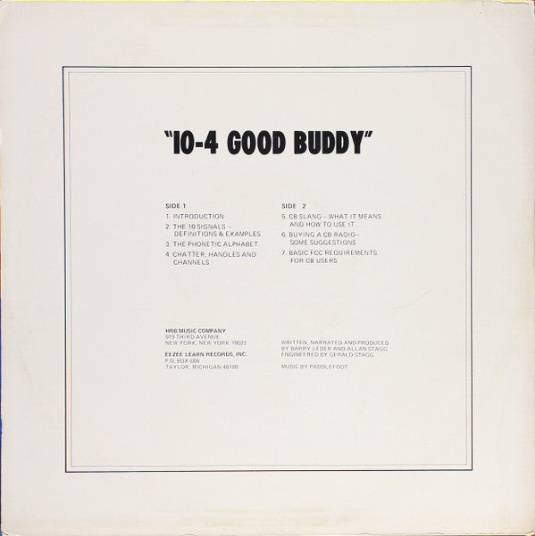 Barry Leder (2), Allan Stagg (2), Paddlefoot : "10-4 Good Buddy" (LP, Mono)