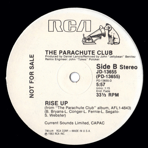 The Parachute Club : Rise Up (12", Promo)
