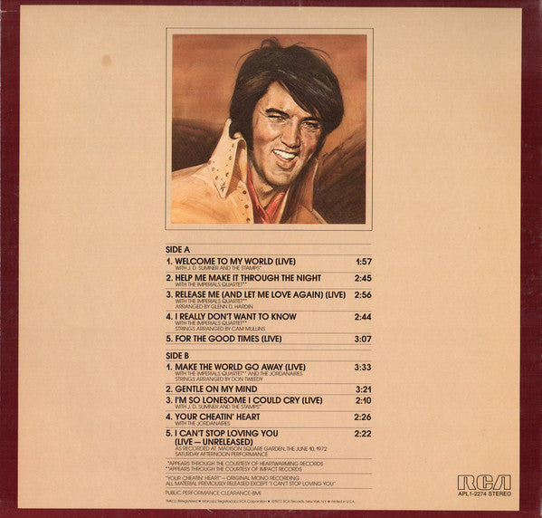 Elvis Presley : Welcome To My World (LP, Comp, Ind)