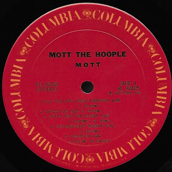 Mott The Hoople : Mott (LP, Album, Ter)