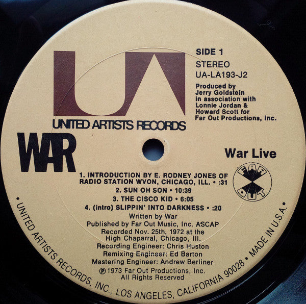 War : War Live (2xLP, Album, All)