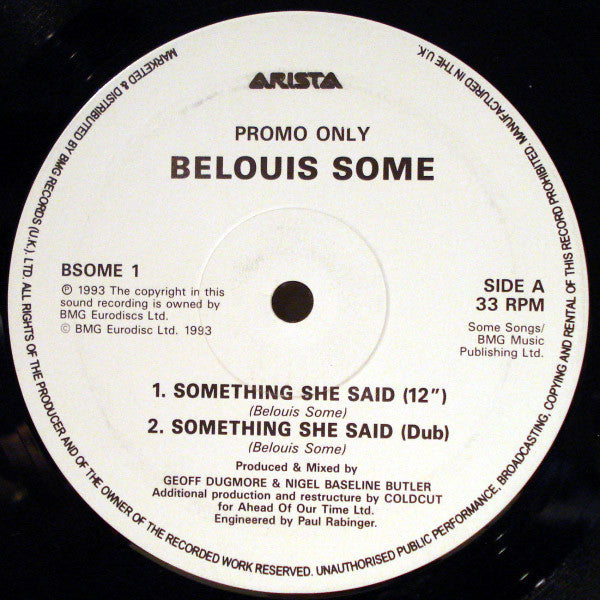 Belouis Some : Something She Said (12", Promo)