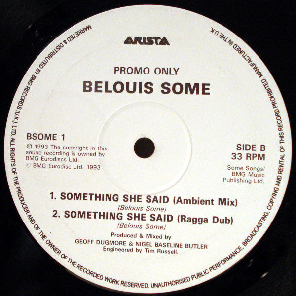Belouis Some : Something She Said (12", Promo)