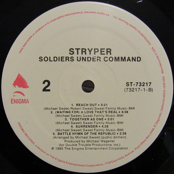 Stryper : Soldiers Under Command (LP, Album, RE)