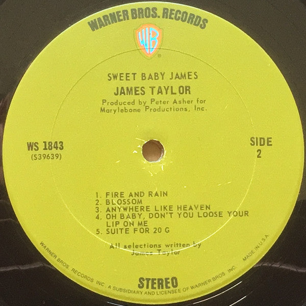 James Taylor (2) : Sweet Baby James  (LP, Album, RP, San)